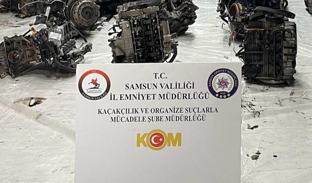 Samsun’da Kaçak 13 Otomobil Motoru Ele Geçirildi