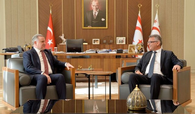 KKTC Cumhurbaşkanı Erhürman, Bakan Bak İle Bir Araya Geldi