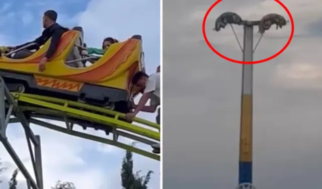 Lunaparkta Arızalanan Oyuncakta Baş Aşağı Mahsur Kaldılar