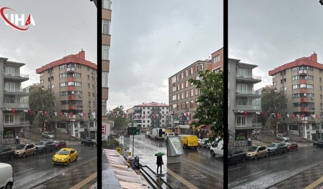 Ankara'da Aniden Bastıran Yağış Hayatı Olumsuz Etkiledi