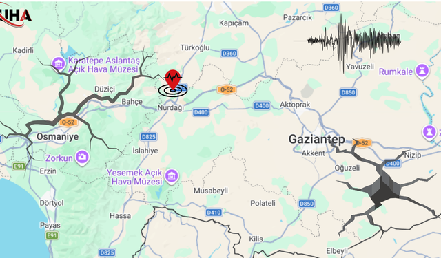Gaziantep’te Gece Yarısı Korkutan Deprem:Nurdağı 4,5 İle Sallandı