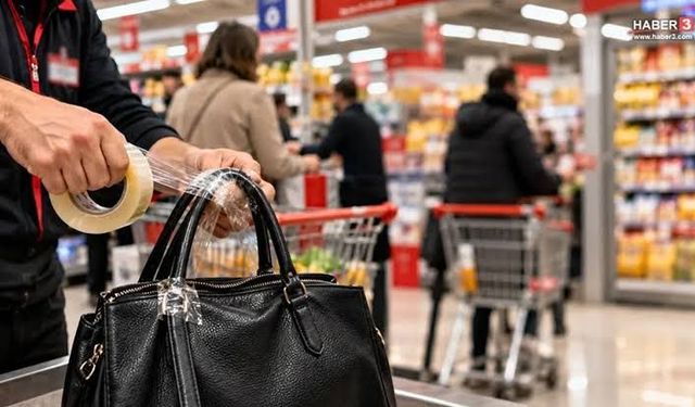 Ankara'da Zincir Markette Çanta Bantlama Uygulamasına Son Verildi