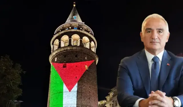 Galata Kulesi Bir Kez Daha Filistin Bayrağı İle Aydınlandı