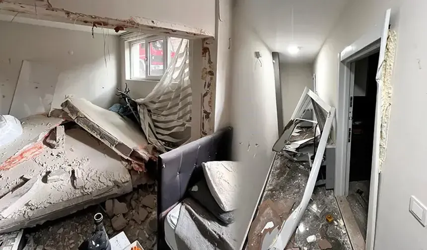 Apartman dairesinde patlama! Duvarlar çöktü, kapılar yerinden söküldü