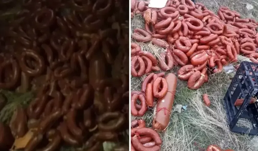 Ankara’da yüzlerce kilo et ürünü boş araziye atıldı