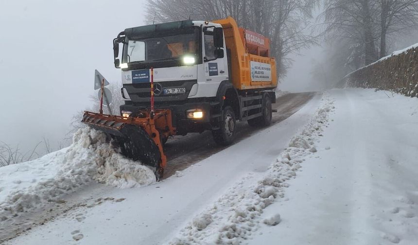 Kocaeli'nin Yüksek Kesimlerinde Kar Yağışı Etkili Oldu