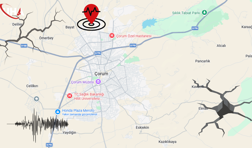 Çorum'da 4 Büyüklüğünde Deprem Meydana Geldi