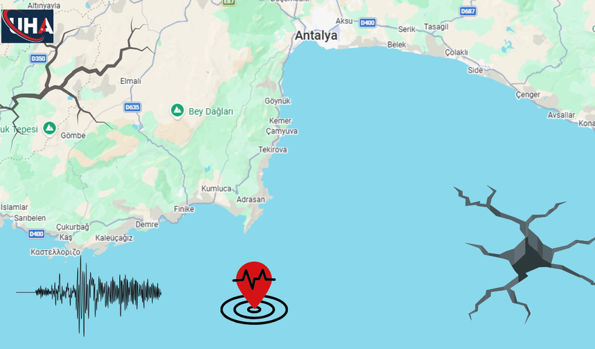 Akdeniz'de 4.7 Büyüklüğünde Deprem