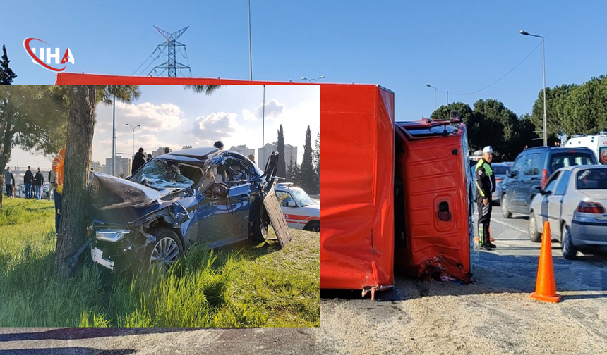 İstanbulda'da Makas Kazası: Kamyon Devrildi, 7 Yaralı