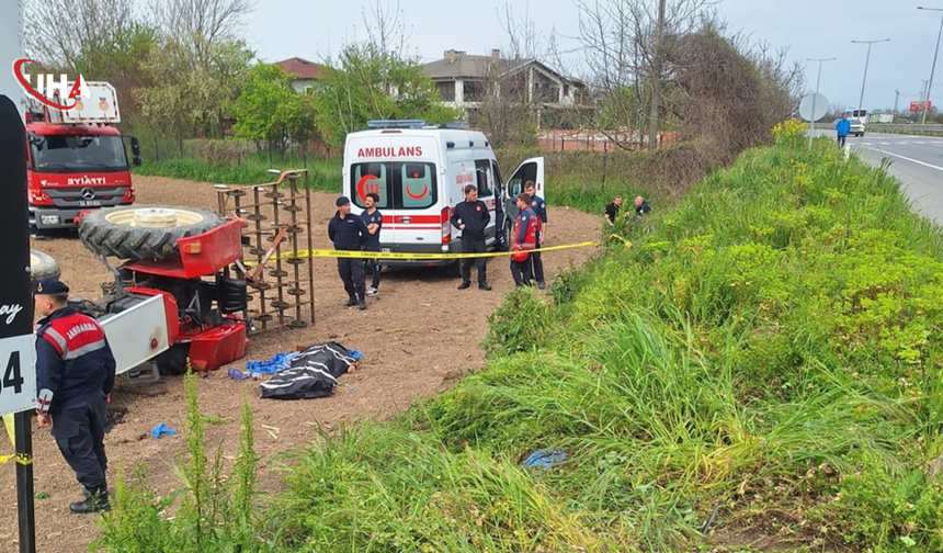 Devrilen Traktörün Sürücüsü Hayatını Kaybetti