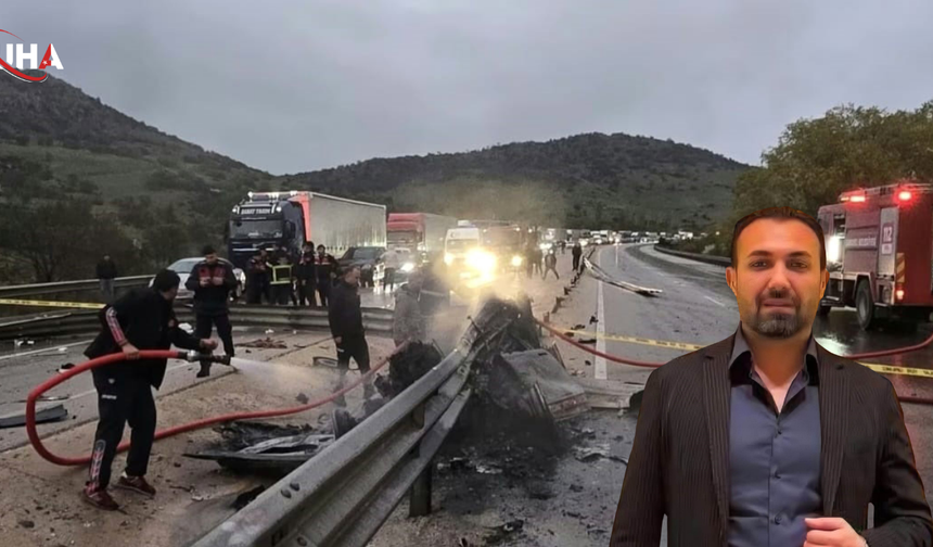 Afyon'da Korkunç Kaza: İş İnsanı Murtaza Topal Bariyerlere Çarpan Araçta Can Verdi