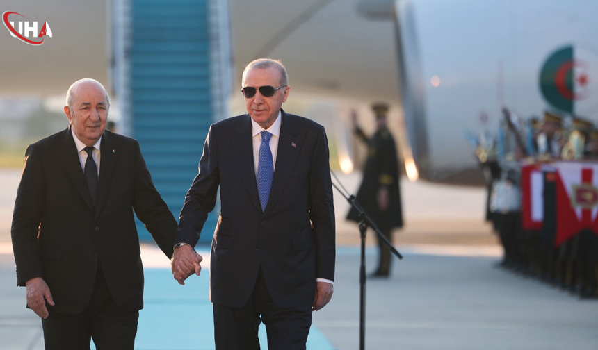 Cumhurbaşkanı Erdoğan, Cezayir Mevkidaşı Tebbun'u Havalimanında Karşıladı