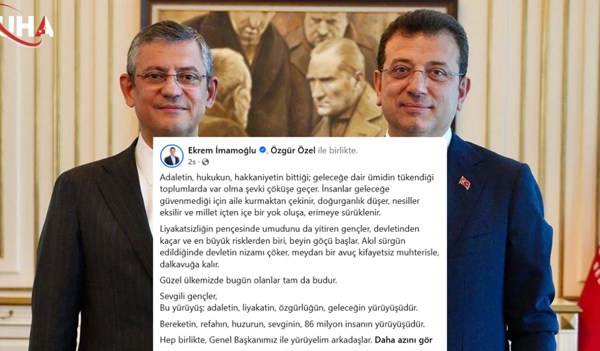 Ekrem İmamoğlu’ndan Özgür Özel İle Birlikte Yürüyelim Mesajı