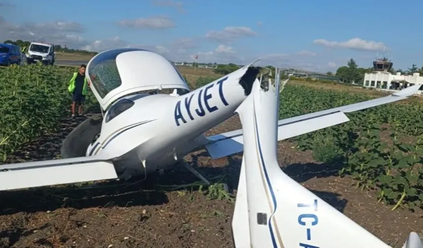 Çatalca'da Korku Dolu Anlar! Eğitim Uçağı Kaza Kırıma Uğradı