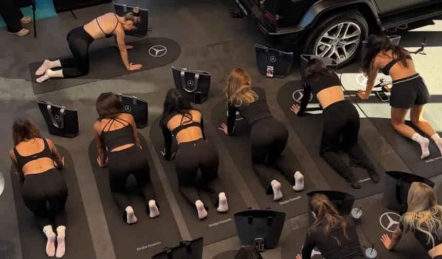 Otomobil Bayisinde Güne Yoga Yaparak Başlayan Kadınlar Gündem Oldu