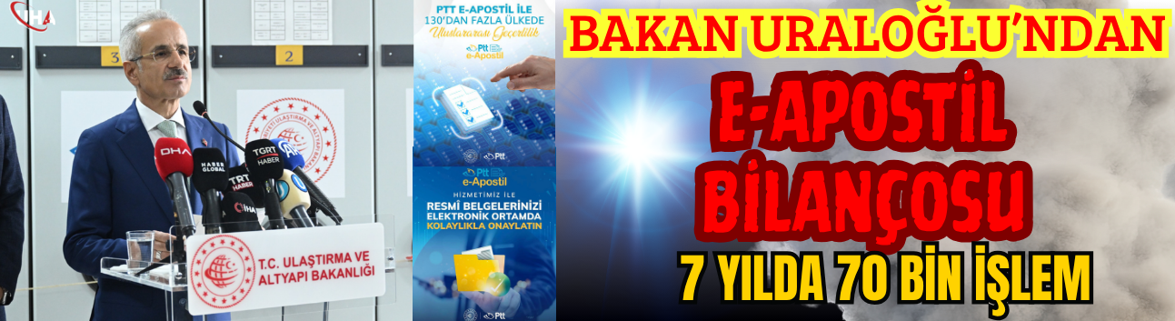 Bakan Uraloğlu’ndan e-Apostil Bilançosu: 7 yılda 70 bin İşlem