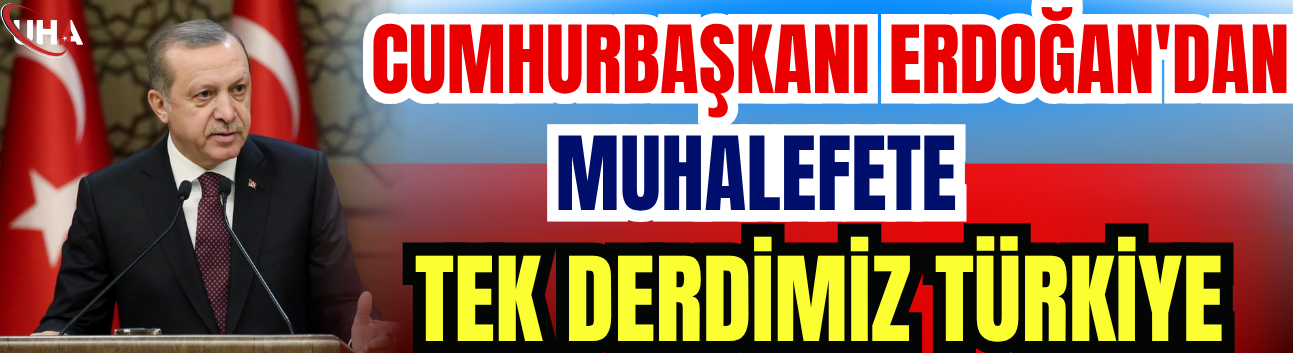 Cumhurbaşkanı Erdoğan'dan Muhalefete: Tek Derdimiz Türkiye