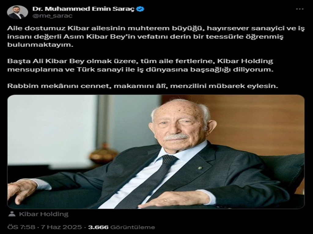 İş Insanı Asım Kibar Hayatını Kaybetti