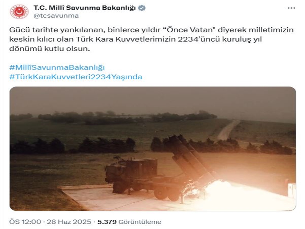 Türk Kara Kuvvetleri 2 Bin 234 Yaşınd