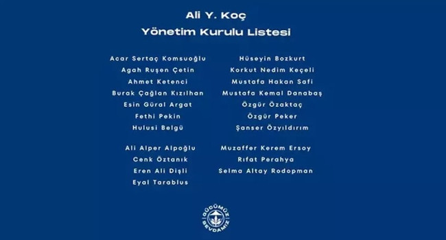 000Koç’un Yönetim Kurulu Şöyl