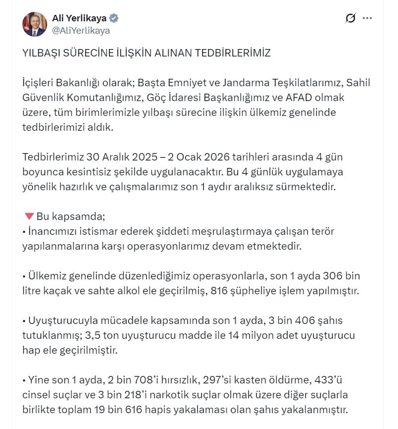 Bakan Yerlikaya Yilbasi Icin 325 Bin 26 1088039 322961 (1)