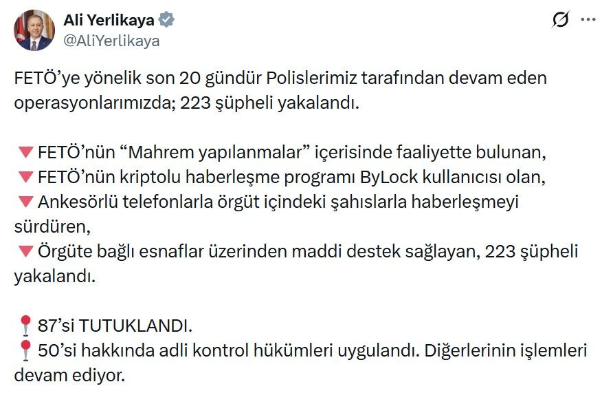 45 I L D E F E T O O P E R A S Y O N U 87 T U T U K L A M A 1099885 326515