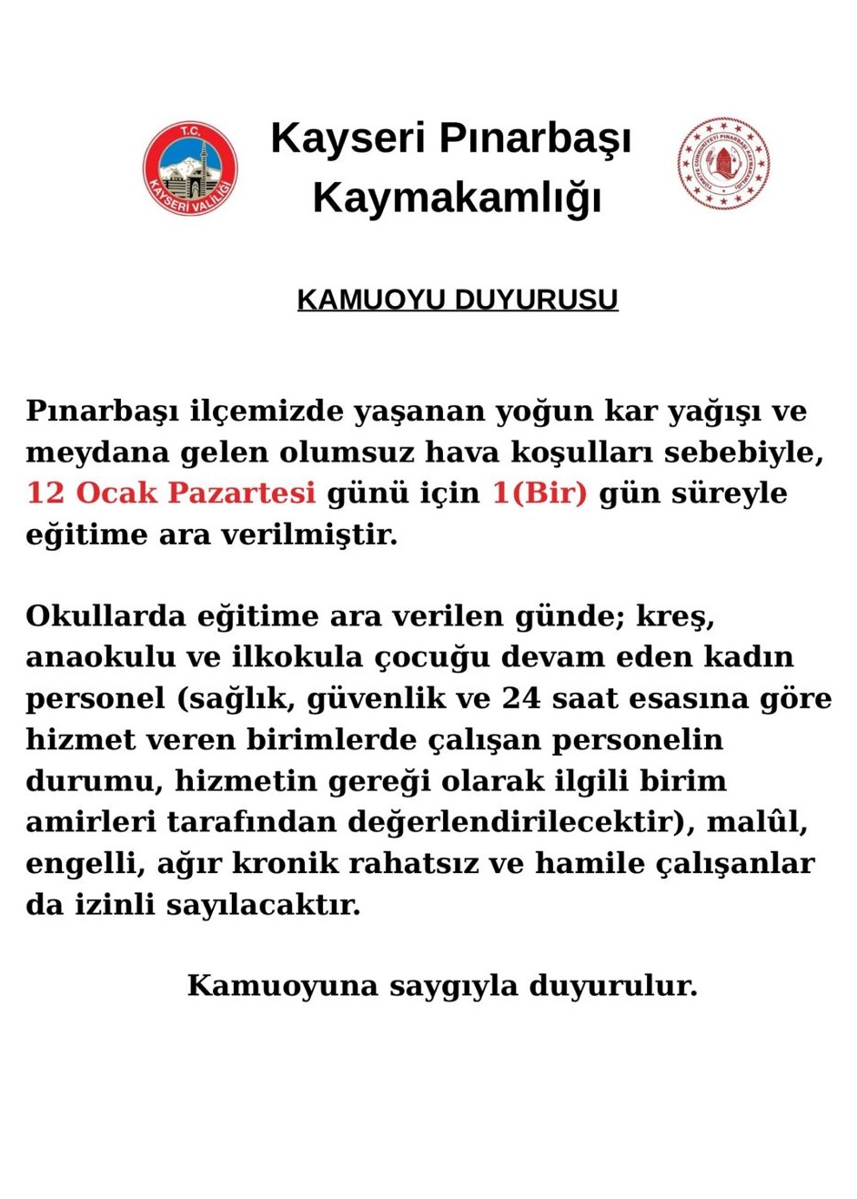 K A Y S E R I’ D E 2 I L C E D E O K U L L A R T A T I L E D I L D I 1110289 329583