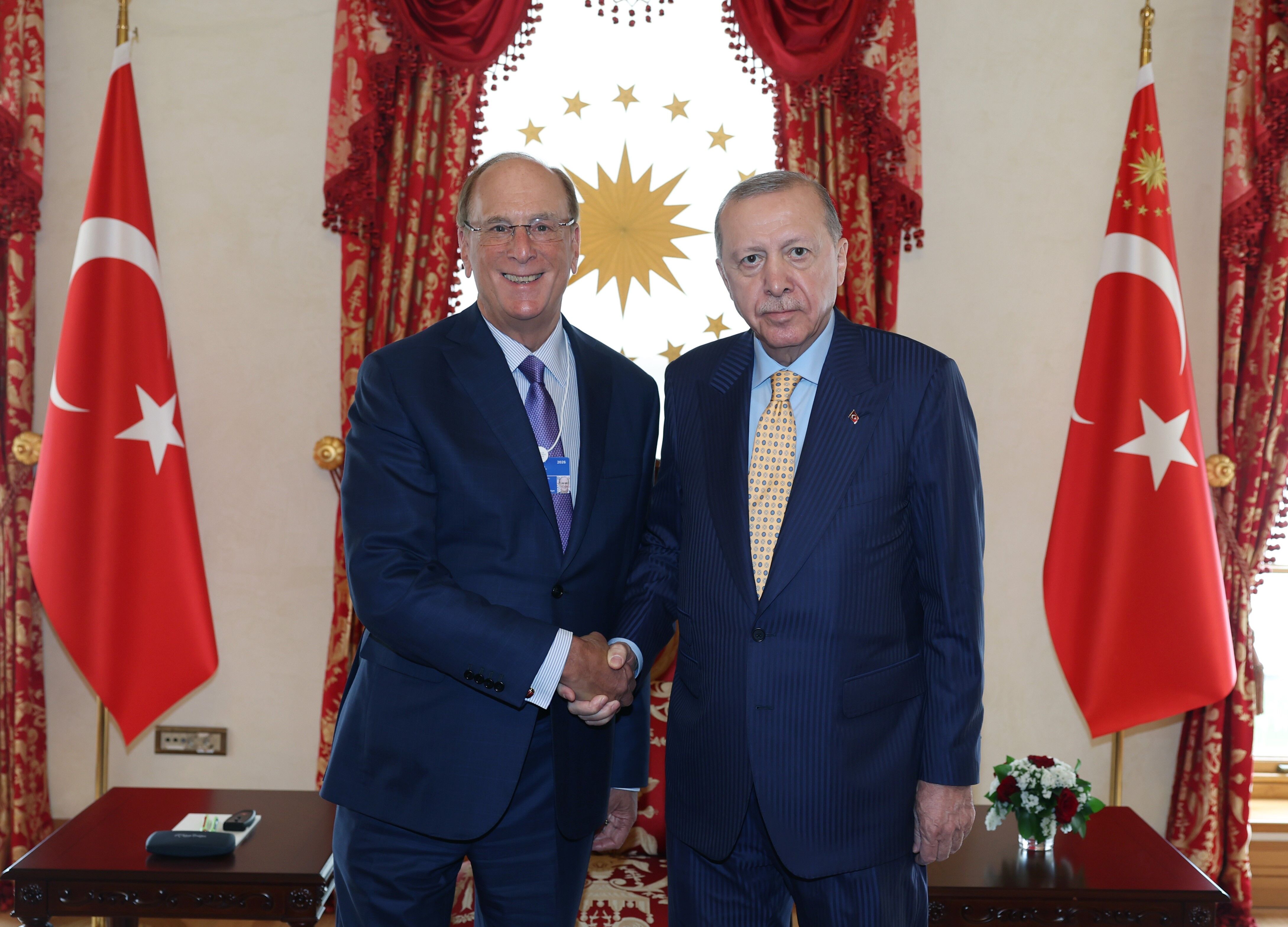 Recep Tayyip Erdoğan, WEF Başkanı Douglas Fink'i Kabul Etti