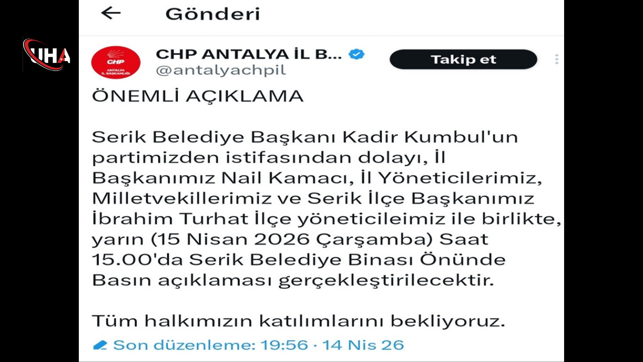 serik-belediye-baskani-chpden-istifa