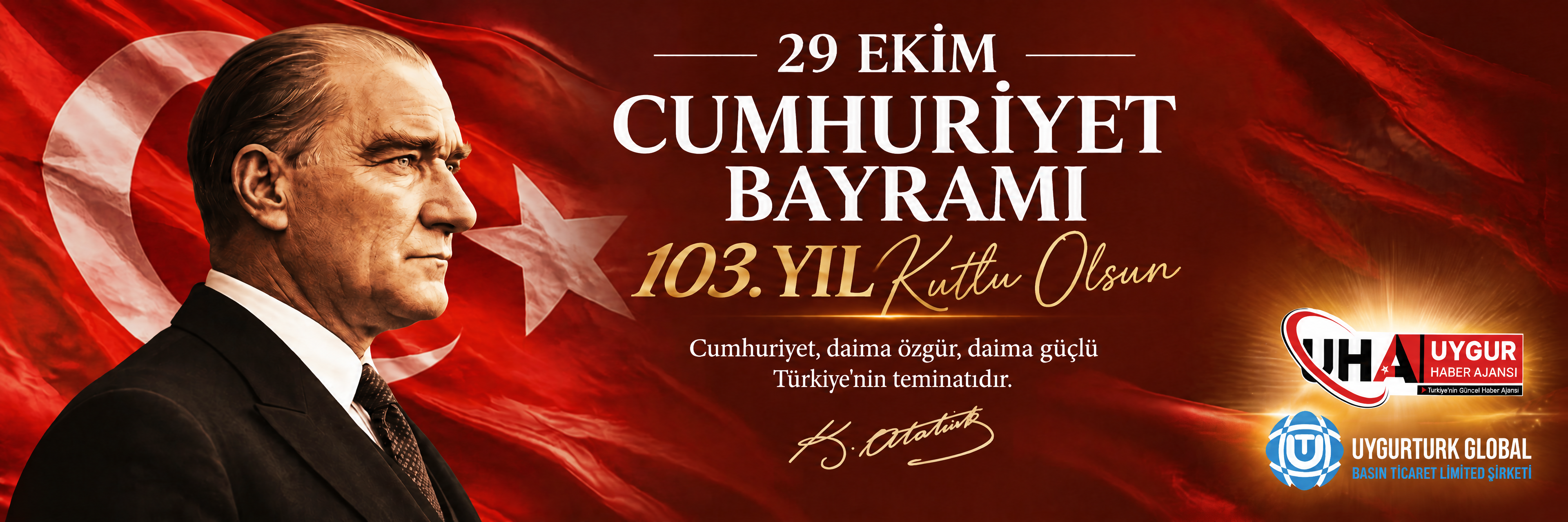 29 Ekim Cumhuriyetimizin 103. Yıl Dönümü Kutlu Olsun