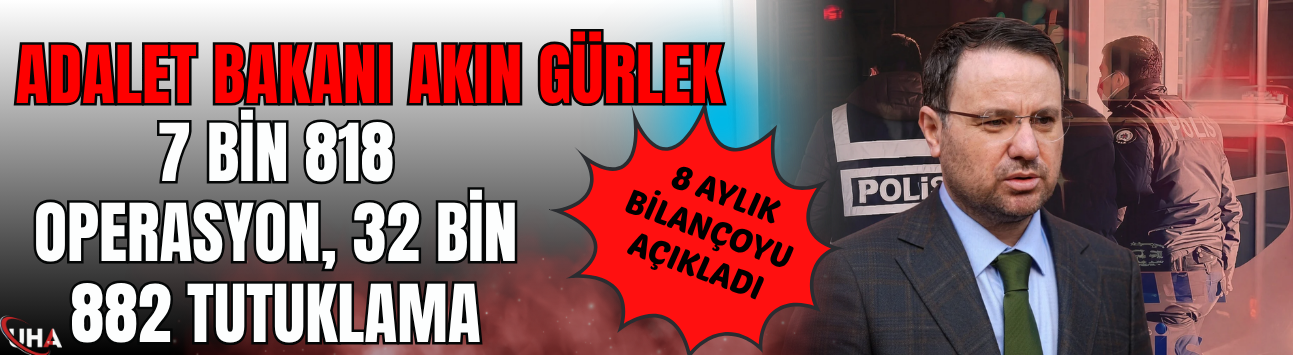 Adalet Bakanı Akın Gürlek 8 Aylık Bilançoyu Açıkladı: 7 Bin 818 Operasyon, 32 Bin 882 Tutuklama