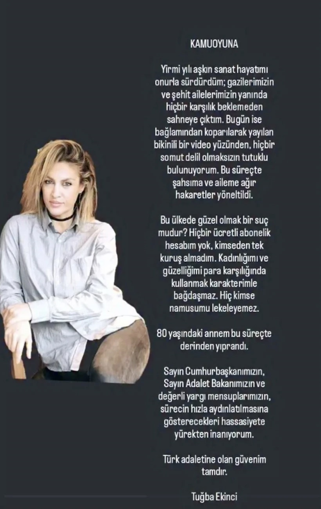 Tuğba Ekinci Açiklama